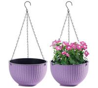 LOJAX Ensemble de 2 Pots de Fleurs Suspendus avec chaîne en Acier Inoxydable, Pots de Fleurs Suspendus pour Balcon intérieur et extérieur et Pots de Fleurs Suspendus