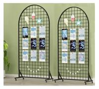 Ensemble De 2 Présentoirs À Panneaux Gridwall, Muraux Grille Mobiles Lourds, Fil D'exposition Artisanal Avec Base En T Et Roulettes 40 Crochets(Black,80x160cm)