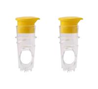Ensemble de 2 presse-citron en plastique, Yellow | Presse-citron en plastique robuste avec passoire intégrée pour des jus propres, sûr à utiliser à la maison ou à