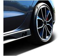 Ensemble de 2 protecteurs d'écran pour logo, emblème de jupes latérales, autocollants, logos, côté-côté, autocollant auto-adhésif parfaitement adapté à la voiture, K055 (Noir brillant)