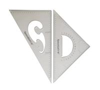 Ensemble de 2 règles triangulaires, rapporteurs et équerres for architectes, ingénieurs et outils mathématiques