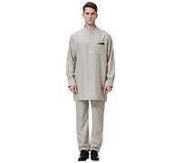 Ensemble de 2 robes et pantalons pour homme avec poche moyenne vers le bas, gris, 3XL
