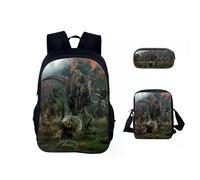 Ensemble de 2 sacs d'école Jurassic World Classic, sac à dos, trousse et sac à bandoulière en toile,