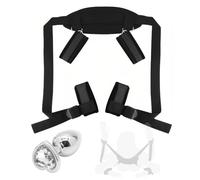 Ensemble de 2 sangles de contention en nylon noir SM menottes, sangles pour les jambes et plug anal, convient aux couples, aux amants, aux jeux de rôle maître-serviteur
