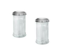 Ensemble de 2 Saupoudreuses en verre et couvercle inox 14 cm Basic Fackelmann