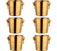Ensemble de 2 seaux à Glace en métal, cuve de 59 n Acier Inoxydable, Refroidisseur à bière Multifonctionnel pour Les fêtes, la Maison, Le Bar, Les Plantes, Le Champagne (6PCSIceBuckets)