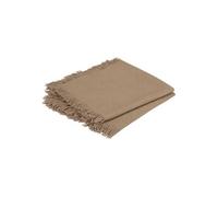 - Ensemble de 2 serviettes de table à franges MAHA - 40 x 40 cm - Beige - Maha