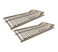 Ensemble de 2 sommiers à lattes flexibles 80 x 200 cm zone de la tête réglable 70.32-08FVDP