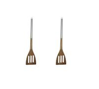 Ensemble de 2 Spatules de cuisine ajourée en bois d'acacia 35 cm Synthesis Fackelmann