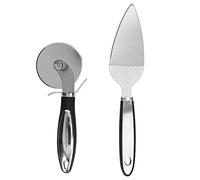Ensemble de 2 spatules pizza en acier inoxydable, poignée ergonomique antidérapante, aide à la cuisine, pizza, trancheuse à gâteau pour couper les tartes à travers les croûtes et