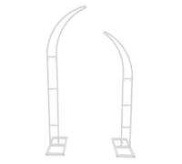 Ensemble De 2 Supports en Métal en Forme De Corne De Vache pour Arche De Mariage Incurvée, Idéal pour Une Cérémonie, Un Anniversaire, Une Baby Shower Ou Une Fête d'anniversaire (White,210cm+240cm)