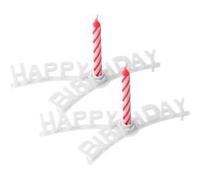 Ensemble de 2 supports "happy birthday" et 16 bougies d'anniversaire Fackelmann Rio Party