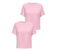 ENSEMBLE DE 2 T-SHIRTS DESIGN AVEC BRODERIE ÉPONGE SUR LA POITRINE, MANCHES COUR