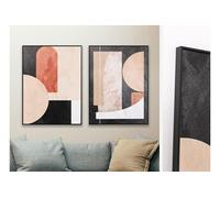 PEGANE Ensemble de 2 Tableaux imprimés avec Cadre Noir - Longueur 100 x Profondeur 3 x Hauteur 70 cm