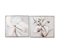 Ensemble de 2 tableaux peinture à l'huile sur toile,peinte à la main avec cadre en bois-Longueur 60 x Profondeur 4 x Hauteur 90 cm - PEGANE -