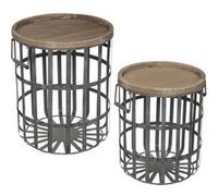 Table d'appoint Atmosphera Ensemble de 2 tables à café métal Facto - Gris