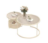 Ensemble de 2 tables basses de salon - Tables d'appoint gigognes - Tables guéridons pour canapé et console - Petite table basse en verre pour chambre à coucher, studio, appartement
