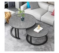 Ensemble de 2 Tables Basses Rondes en marbre gigognes, idéales for Le Salon, Le Bureau ou la Maison : Une Solution d'ameublement Gain de Place.