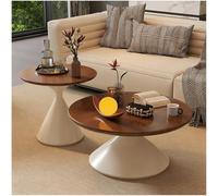 Ensemble de 2 Tables Basses Rondes for Salon, Table d'appoint Circulaire, Tables Basses et Ensemble de Tables d'appoint for Petits espaces Salon Chambre à Coucher Balcon Bureau(Style 1)