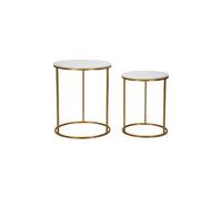 Lot de 2 Tables d'Appoint Gigognes "Julia" 63cm Or