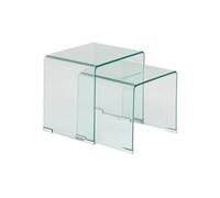 Atmosphera Tables gigognes Lenia transparentes 51x47x30 cm Lot de 2