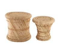 Ensemble de 2 tables d'appoint naturel en corde Atmosphera
