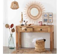Ensemble de 2 tables d'appoint naturel en corde noir Atmosphera
