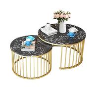 Ensemble de 2 tables d'appoint nordiques - Tables basses minimalistes et d'appoint pour salon, balcon - Design gigogne luxueux pour réception et studio