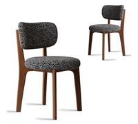 Ensemble de 2 tables de salle à manger en velours avec 4 chaises rembourrées, tissu en flanelle épaisse, coussin éponge intégré, accoudoirs sans accoudoirs, pour cuisine et salle à manger, noyer et