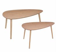Ensemble de 2 tables Mileo L naturel