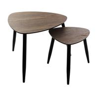 Ensemble de 2 tables Mileo S en noyer