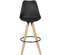 Ensemble de 2 tabourets de bar bois rétro tissu design avec tabourets arrière