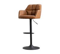 Ensemble de 2 tabourets de bar en cuir PU pivotant pour cuisine et petit-déjeuner, tabouret de comptoir moderne réglable (marron)