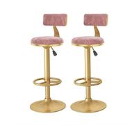 Ensemble de 2 tabourets de Bar en Velours à 360 ° pivotant la Famille Tabouret de Famille Tabouret de Bar Tabouret avec Tabouret de Bar à Dossier à Manger Haut de Gamme, Mode Moderne, comptoir, pub,