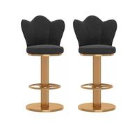 Ensemble de 2 tabourets de Bar en Velours, pivotants à 360°, avec Dossier et Repose-Pieds. Confortables et Modernes, Ils sont Parfaits pour Un îlot de Cuisine ou Un Bistro.