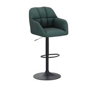 Ensemble de 2 tabourets de bar en velours tournant pour cuisine et petit-déjeuner, tabourets de comptoir modernes et réglables (vert)