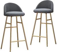 Ensemble de 2 tabourets de Bar Hauts en Velours avec Pieds en métal doré - Chaises d'îlot de Cuisine, chaises de Bar Hautes pour comptoir d'îlot, pub, Bistro