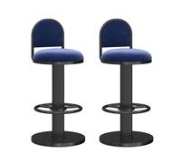 Ensemble de 2 tabourets de Bar pivotants à 360°, réglables en Hauteur, rembourrés et Modernes, avec Repose-Pieds et Dossier en Velours, Parfaits pour Un îlot de Cuisine ou Une pièce à Vivre.