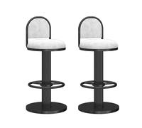 Ensemble de 2 tabourets de Bar pivotants à 360°, réglables en Hauteur, rembourrés et Modernes, avec Repose-Pieds et Dossier en Velours, Parfaits pour Un îlot de Cuisine ou Une pièce à Vivre.