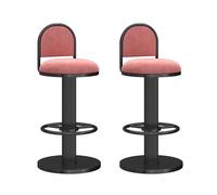 Ensemble de 2 tabourets de Bar pivotants à 360°, réglables en Hauteur, rembourrés et Modernes, avec Repose-Pieds et Dossier en Velours, Parfaits pour Un îlot de Cuisine ou Une pièce à Vivre.