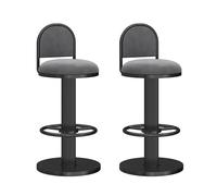 Ensemble de 2 tabourets de Bar pivotants à 360°, réglables en Hauteur, rembourrés et Modernes, avec Repose-Pieds et Dossier en Velours, Parfaits pour Un îlot de Cuisine ou Une pièce à Vivre.