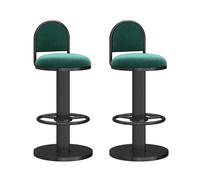 Ensemble de 2 tabourets de Bar pivotants à 360°, réglables en Hauteur, rembourrés et Modernes, avec Repose-Pieds et Dossier en Velours, Parfaits pour Un îlot de Cuisine ou Une pièce à Vivre.