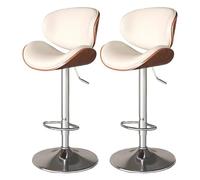 Ensemble de 2 tabourets de Bar pivotants et réglables, tabourets de comptoir Modernes en Cuir PU avec Repose-Pieds et vérin à gaz | Robustes for îlot de Cuisine et Salle à Manger