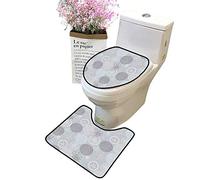 Ensemble de 2 tapis de bain de luxe en forme de danse fumée avec silhouette de danseuse ballerine arc-en-ciel Couleurs fantaisie image bleu aqua abattant salle de bain L19.29" x W15.35"-W15.58" x H17.51" Color8