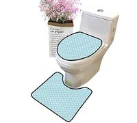 Ensemble de 2 Tapis de Bain de Luxe en Forme de Danse fumée avec Silhouette de Danseuse Ballerine Arc-en-Ciel Couleurs Fantaisie Image Bleu Aqua abattant Salle de Bain L24 x W19-W15 x H18 Couleur 10