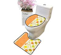 Ensemble de 2 Tapis de Bain de Luxe en Forme de Danse fumée avec Silhouette de Danseuse Ballerine Arc-en-Ciel Couleurs Fantaisie Image Bleu Aqua abattant Salle de Bain L20 x W16-W18 x H19 Color7