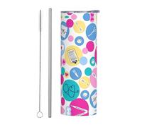 Ensemble de 2 tasses en acier inoxydable avec couvercle - Bouteille d'eau isotherme de 591 ml - Motif infirmière - Parfaite pour le sport, le bureau et la maison