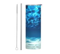 Ensemble de 2 tasses en acier inoxydable avec couvercle - Bouteille d'eau isotherme de 591 ml, parfaite pour le sport, le bureau et la maison