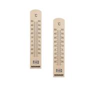 Ensemble de 2 Thermomètres intérieur et extérieur en bois Fackelmann Tecno