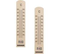 Ensemble de 2 Thermomètres intérieur et extérieur en bois Fackelmann Tecno
